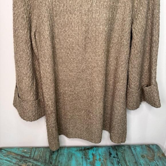 Mac & Jac Tan Wool Mohair Turtleneck Bell Sleeve Sweater Size XL - Picture 4 of 12